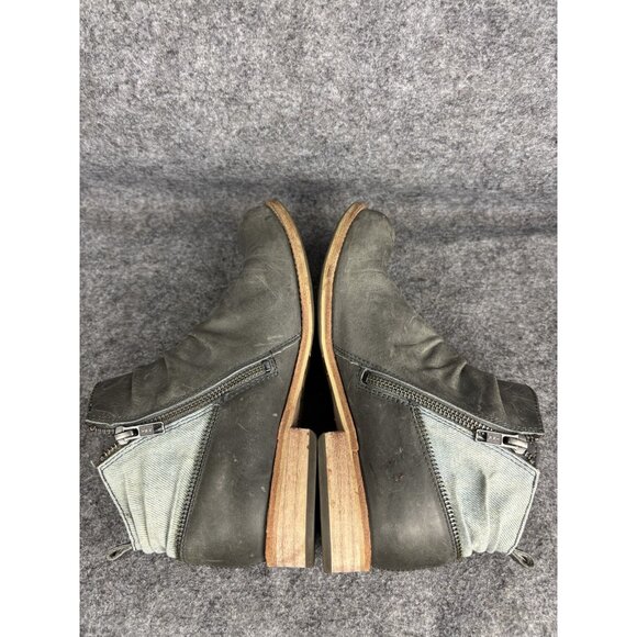 Caterpillar CAT Boots Womens Size 7 Black Leather Ankle Zip Casual Vintage Style - Picture 6 of 7